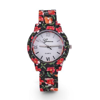 China Simple Printed broken flowers Wristwatches Rose Pastoral Style For Girl Student Ladies Quartz Women Watches for sale