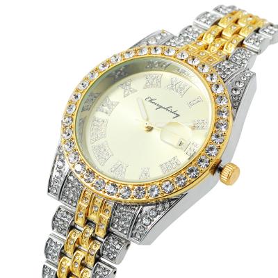 China Iced Out Watch Men Hip Hop Luxury Big Rocks Roman Numerals Fashion Quartz Men's Watches Waterproof Bling Diamond Relogio for sale