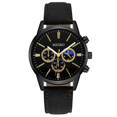 China Luxury Men Watches Calendar Quartz Watch Date Wristwatches Male Leather Strap Casual Quartz Clock Reloj en venta