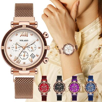 China Luxury Women Calendar Watches Magnetic Starry Sky Female Clock Quartz Wristwatch Fashion Ladies Wrist Watch relogio feminino à venda