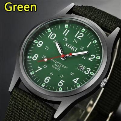 중국 Top Brand Luxury Nylon Belt Mens Luminous Sports Watch Army Military Date Display Clock Quartz Watches 판매용