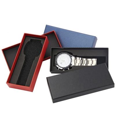 中国 Rectangular Watch Gift Box Custom Printed Wrist Watch Package Luxury PU Leather Watch Boxes 販売のため