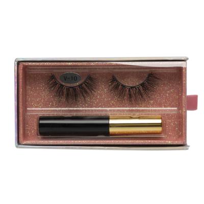 China Wholesale Natural Magnetic Magnetic Stripe Magnetic Eyelash Private Label False Eyelashes Custom Eyelash Box for sale