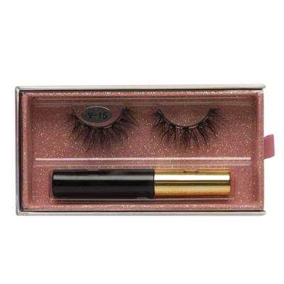 China Private Label Eyelash Box Magnetic Luxury Natural Magnetic False Eyelashes 3d Mink Magnetic Eyelashes With Eyeliner for sale