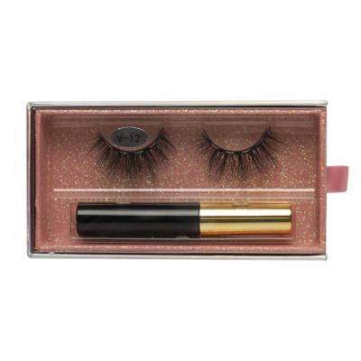 China 2021 newest natural magnetic eyelash styles magnetic eyelashes set wholesale magnetic 3d mink eyelashes with eyeliner for sale