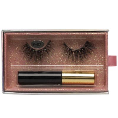 China Hot Selling Magnetic Eyelashes Natural Magnetic Eyelashes Private Label Customized Luxury Magnetic Eyelash Packaging Box With Eyeliner for sale