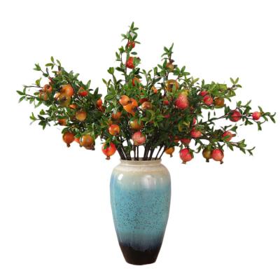 China The new natural touch style simulation pomegranate flower artificial flower fruit home decoration simulated green plant seller for sale