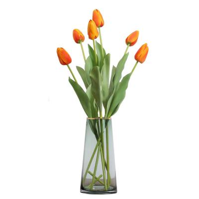 China Wholesale Hand Feel Artificial Flower Bouquet Home Decor Natural Touch Simulated Tulip For Decoration Wedding Artificial for sale