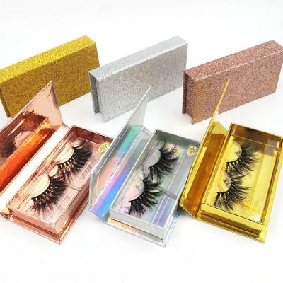 China Handmade Holographic Magnetic Wholesale Magnetic Eyelash Boxes Eyelash Packaging Box Factory Sales Custom Logo for sale