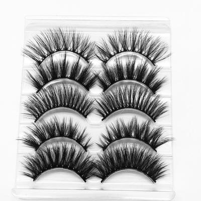 China 5 Pairs Natural Soft Eyelashes Thick 25mm Mink Eyelashes Premium Thick Individual False Eyelashes Extension for sale