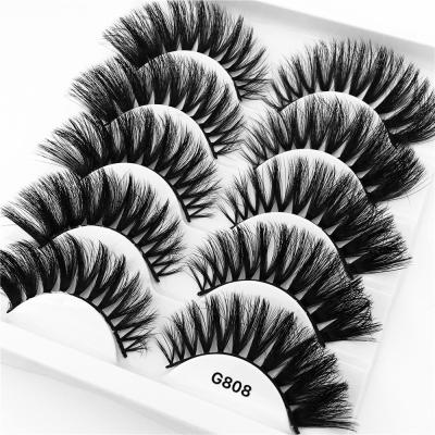 China 5 Pairs Luxury Silk 3d Eyelashes Natural Soft Eyelash 100% Faux Thick Dramatic Handmade Mink False Eyelashes for sale