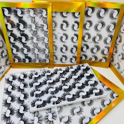 China Natural Soft Eyelash 25mm Super Fluffy Luxury Synthetic Mink Eyelash Extensions Wholesale 20 Pairs False Mink Eyelashes for sale