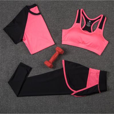 China 3pcs/set Antibacterial Women's Yoga Sports Wear Sets Gym Clothes For Workout for sale