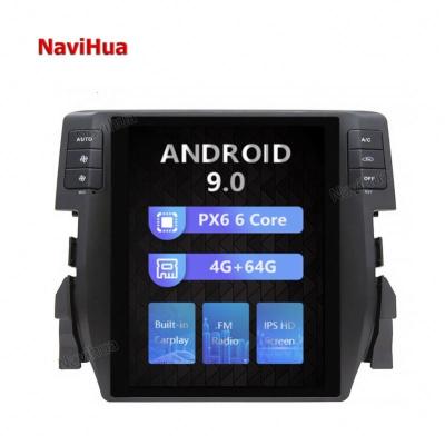 China GPS Navihua Android 10.4 Inch Touch Screen Car Radio DVD GPS Navigation Auto Electronics For Honda Civic 2016 for sale