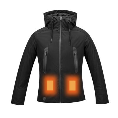 China QUICK DRY Washable Rechargeable Infrared Windproof Heating Coats Outdoor Down Jacket With Hood for sale