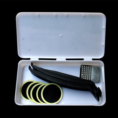 China ABS Bike Tool Kit Free Repair Box Tire Repair Patch Film Mountain Bike Glue Glue Tire Cold Spot Repair Materials for sale