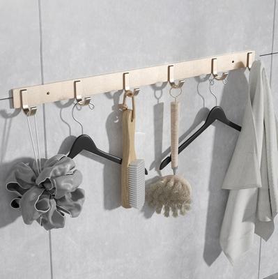 China Modern Minimalist Bathroom Wall Mounted Space Household Aluminum Hanging Rack Hat Clothes Coat Cloth Towel Hook Holder for sale