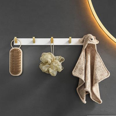 China Decorative Hanging Wall Mounted Clothing Hook Coat Hook Rail Coat Rack Space Aluminum Clothes Wall Hook for sale