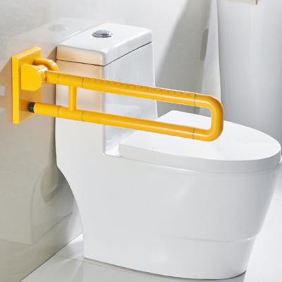 China Modern heavy duty ABS plastic toilet room folding grab bar for older handicap toilet armrest grab rail for disabled and pregnant woman for sale