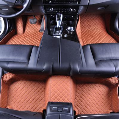 China Luxury Leather Car Floor Protector Mat Fully Surrounded Customization All Universal Car Foot Protector QCI161 for sale