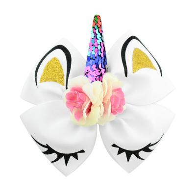 China 2022 Fashion New Arrivals Hair Decoration Girls Hair Accessories Girls Cartoon Glitter Hair Accessories Unicorn Clip Top Hair Accessories for sale