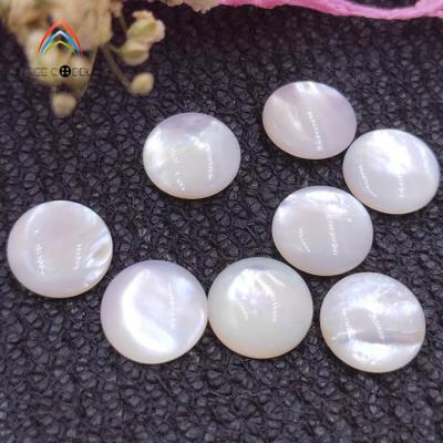 China 6mm To 14mm Round Natural White BROOM Shell Pearl Gemstone Cabochon Shell Mother for sale