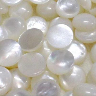 China Shell flat back white broom around shell cabochons for jewelry making for sale