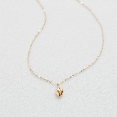 China TRENDY 14K Gold Filled Heart Shape Pendants Collier Femme Kolye Boho Women Jewelry Gold Choker Gold Necklace Minimalism Necklace for sale