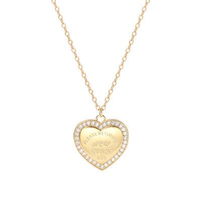 China 2021 NEW INS 925 Sterling Silver Fashion CZ Heart Diamond Unique Tiny Charm Necklace Pendant TRENDY Shape For Girls Birthday Gift for sale