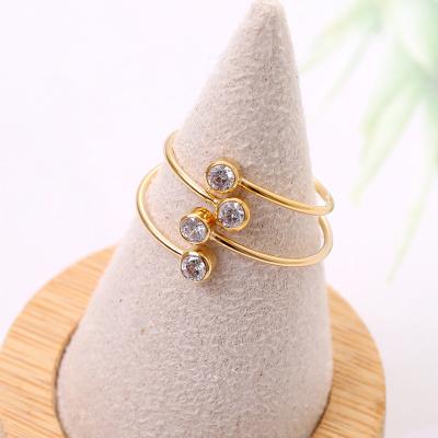 China GFR011 Romantic 14k Gold Filled Solitaire Stacking Clear CZ Ring - 14k Yellow Gold Minimalist Simple Everyday Thin Sparkle Tasty Finger for sale