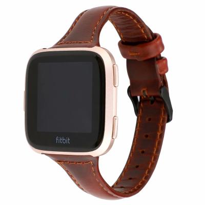 China Genuine Leather Premium High Quality Replacement Watch Strap Bands For Fitbit Versa 2 and 3 for sale