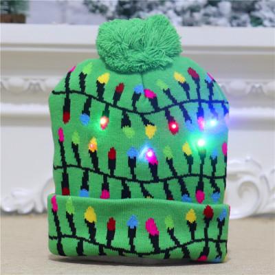 China Christmas Lighting LED Knitted Ugly Christmas Beanie Christmas Ornament Hats Sweater Holiday Xmas for sale