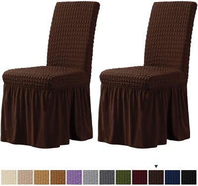 China Removable Washable Soft Jacquard Home Decor Dining Seat Cover Spandex Stretch Chair Covers for sale