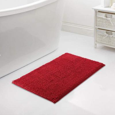 China Durable Machine Washable Chenille Bathroom Non-Slip Cover Mat Soft Shaggy Mats For Bath Room for sale