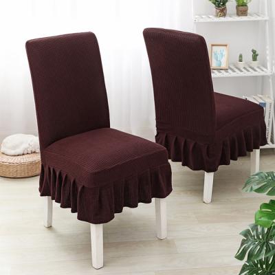 China Jacquard Fleece Chair Covers for Wedding Banquet Kitchen Home Hotel Long Chair Seat Covers for sale