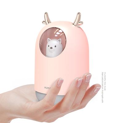 China Cute Car Humidificador 300ml Mini Portable Humidifier Cool Mist Ultrasonic Car Air Humidifier for sale