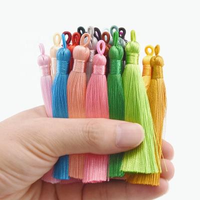 China Cellphone Spot Tassels Wholesale colorful 8cm polyester tassel fringe trims for clothing decoration for sale