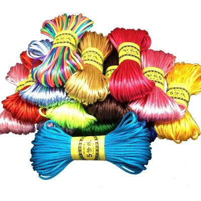 China Sustainable Wholesale 2.5mm 20 meter Rattail Satin Nylon Weaving Trim Cord Chinese Knot Beading Cord Craft Thread for Jewelry Making for sale