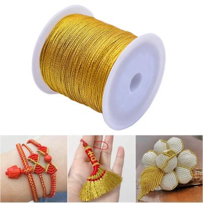 China Low Shrinkage Gold Silver Cord 0.2mm 0.4mm 0.6mm 0.8mm 1mm Nylon Cord Thread String Rope Bead Wires For DIY Handmade Braided Jewelry Making for sale