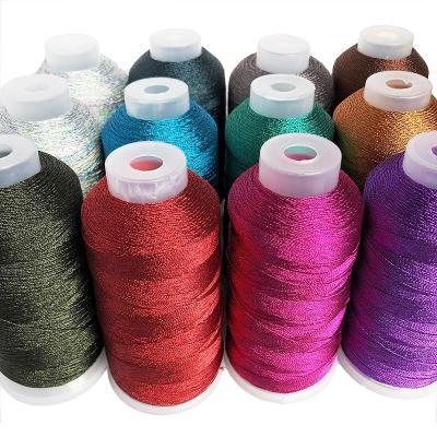 China Low Shrinkage Factory Sewing Thread Glitter Cross Stitch Yarn Sewing Thread Woven Embroidery Threads Knitting Silk Line Textile Metallic Yarn for sale