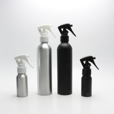 China Personal Care 30ml 50ml 100ml 250ml 500ml 1000ml Black Silver Aluminum Bottle With Sprayer Pump AB-8888 for sale