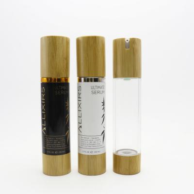 China 15ml 30ml 50ml 100ml Cosmetic Bamboo Airless Pump Cosmetic Airless Bottle-29AN for sale