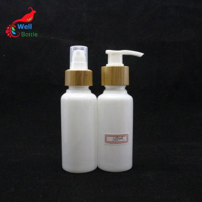 China 100% 30ml 100ml 250ml pla 50ml biodegradable material biodegradable plastic bottle with shampoo &lotion bottle with bamboo pump PLA-83AN for sale