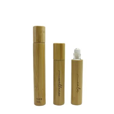 China Personal Care 10ml 8ml 5ml Bamboo Perfume Essential Oil Glass Roll On Bottle RL-AN17 for sale