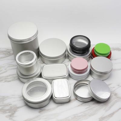 China Eco-friendly inventory 5g 10g 15g 20g 30g 60g 80g 100g 100ml 150g 200g 250g 500g lip balm cosmetic cream tin can 10ml white aluminum jar for sale