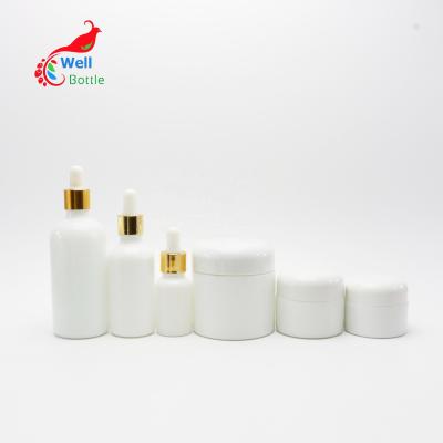 China White opal glass bottle and lotion glass cream porcelain-07A 5ml 10ml 15ml 20ml 30ml 50ml 100ml china empty cosmetic bottle of personal care for sale