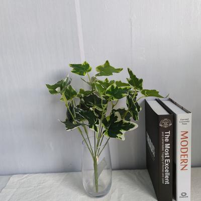 China New Arrivals 2021New Arrivals 2021New Wholesale Artificial Small 4 Forks Yangerine Green Tree Leaf Palm Leaves Eco-friendly For Decoration for sale