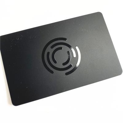 China Full Black Matte Contactless NFC Smart Card ntag213 / ntag215 / ntag216 Social Media Waterproof / Waterproof Factory Supply for sale