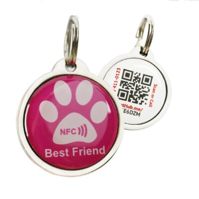 China NFC Waterproof/Waterproof Programmable Dog Tag With Unique QR Code Different ID Number For Pet Identification for sale