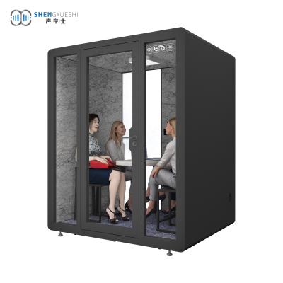 China Acoustic Meeting Office Meeting Booth Two Pods (Height) Soundproof People Mobile Office Acoustic Booth Adjustable for sale